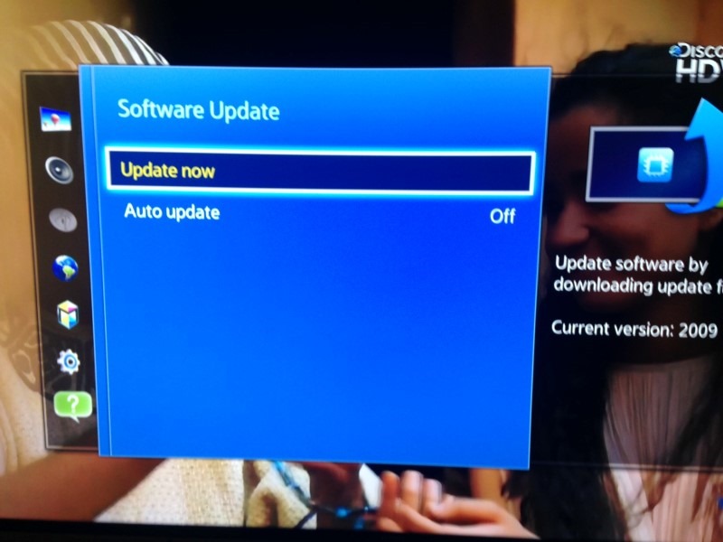Samsung smart tv software update failed