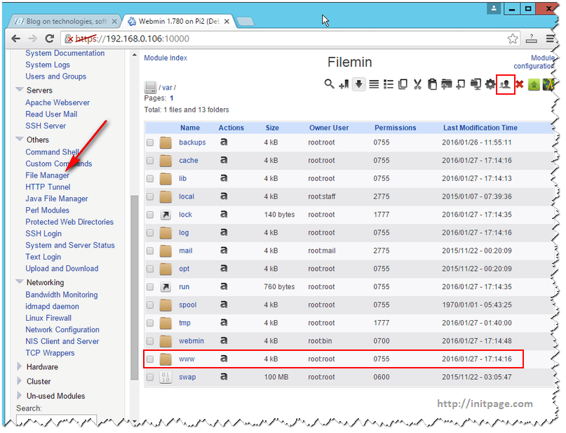 Webmin File Manager